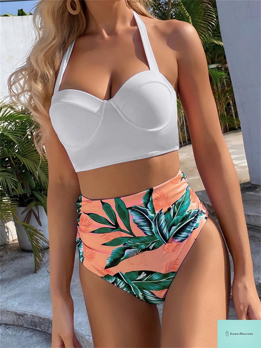 Kawaii Butterfly Print High Waist Bikini