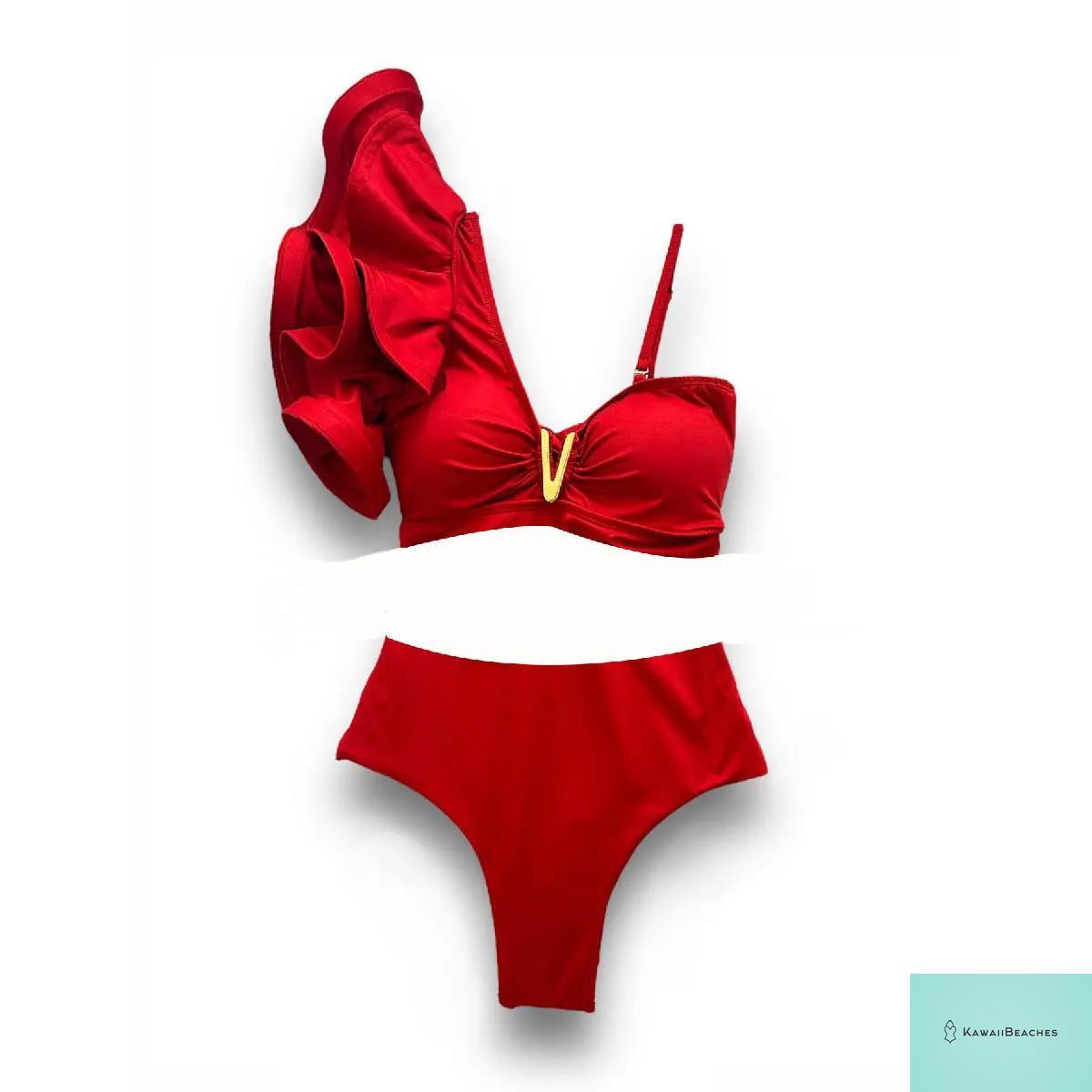 Floral Printed High Waist Bandage Bikini Set