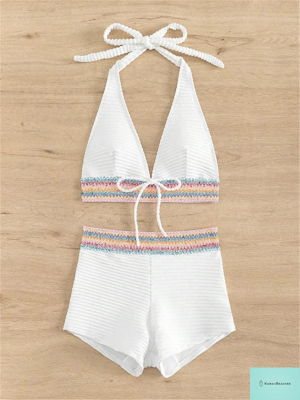 Stylish High Waist Halter Bikini Set