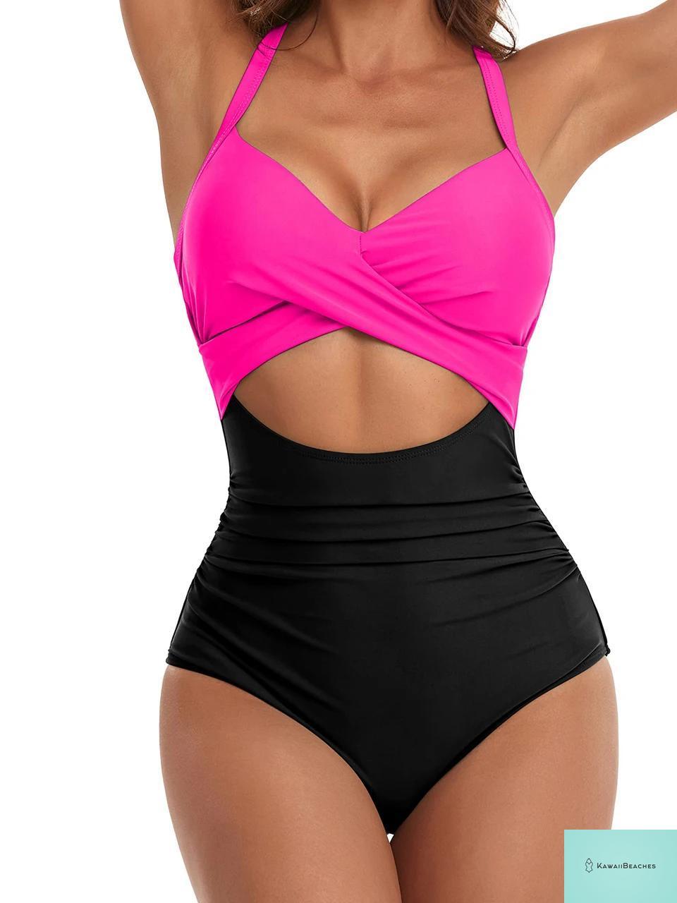 Lace-Up Hollow Out One Piece Swimsuit