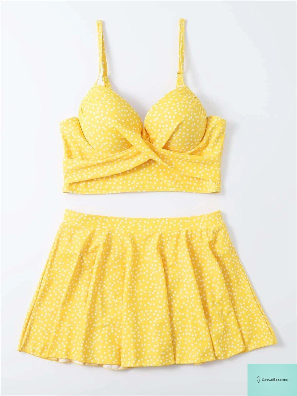 Floral Cross High Waist Bikini Swimsuit