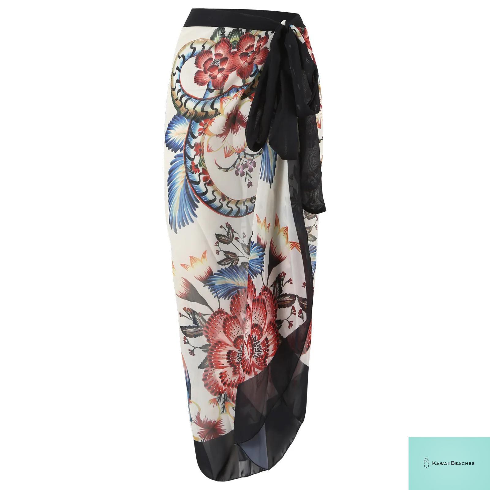 Kawaii Retro Print Beach Dress Cover-Up