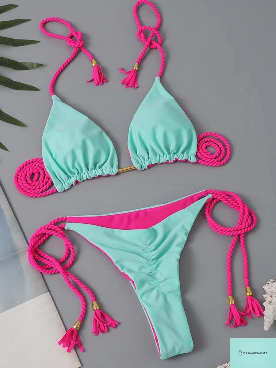 Kawaii Triangle String Bikini Swimsuit