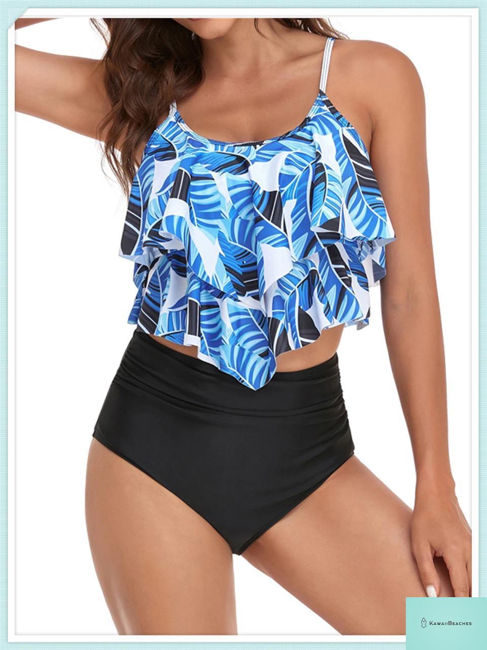 Ruffle Floral High Waist Bikini