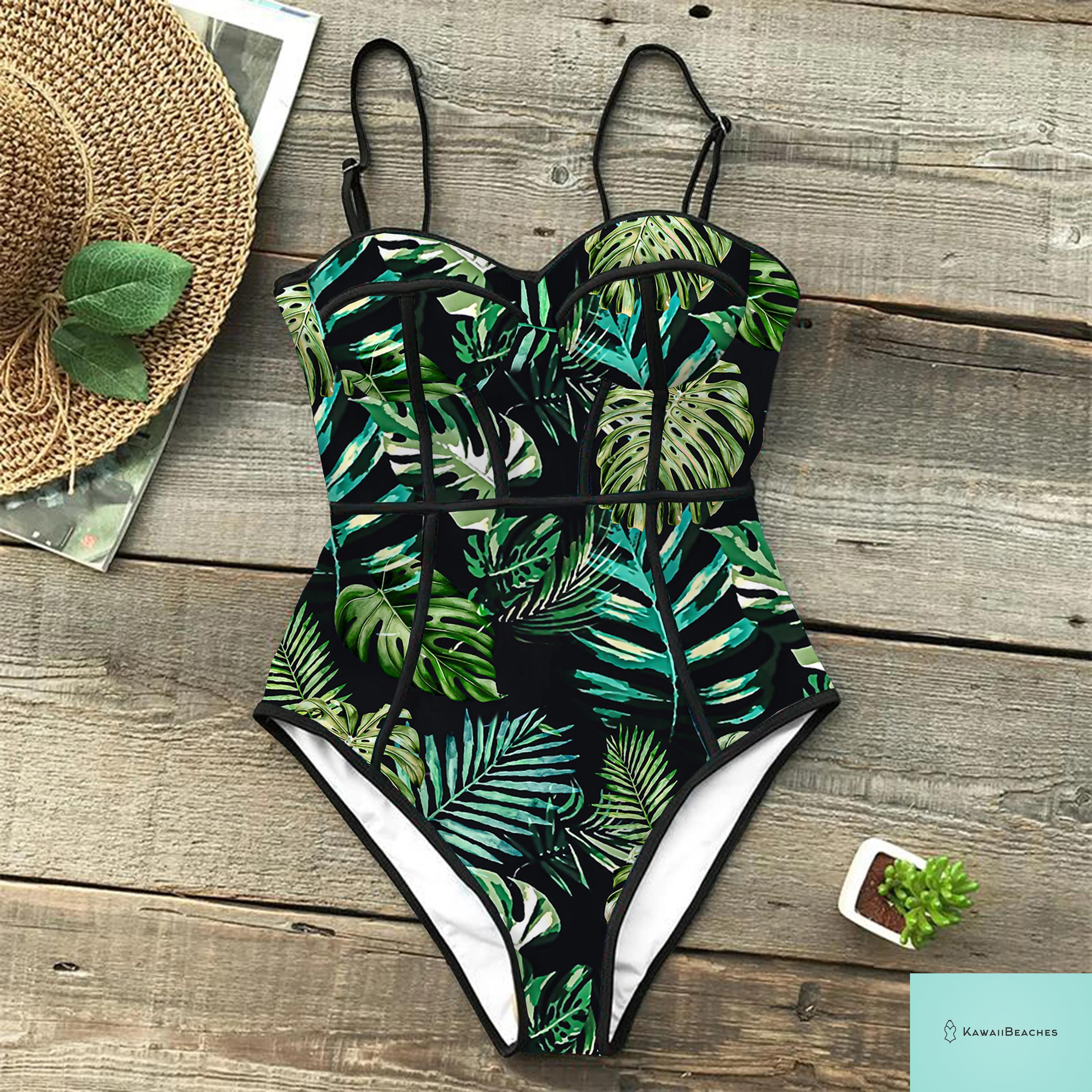 Kawaii Retro Push Up One Piece Swimsuit