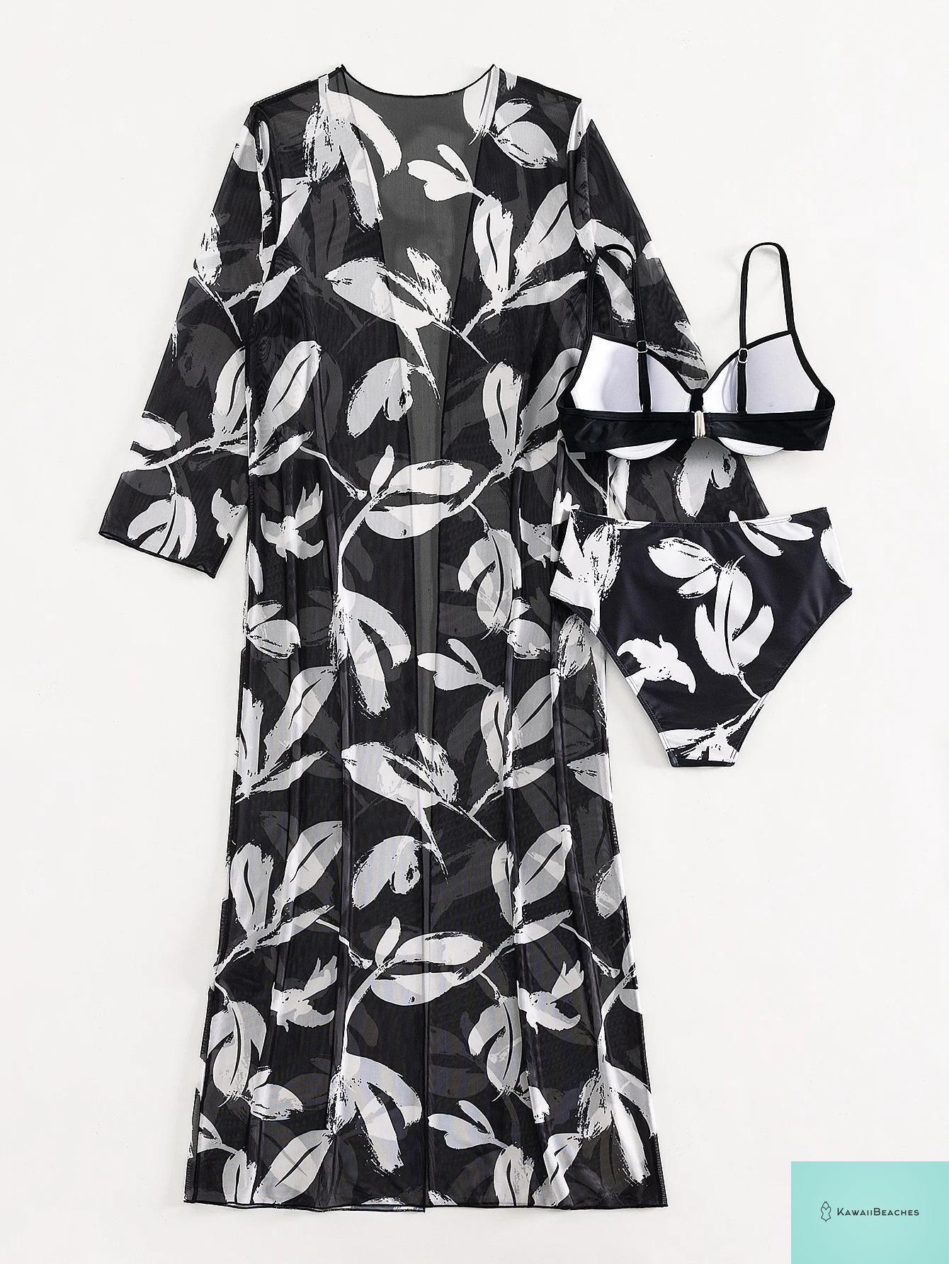 Womens 3 Piece Long Sleeve Swimsuit