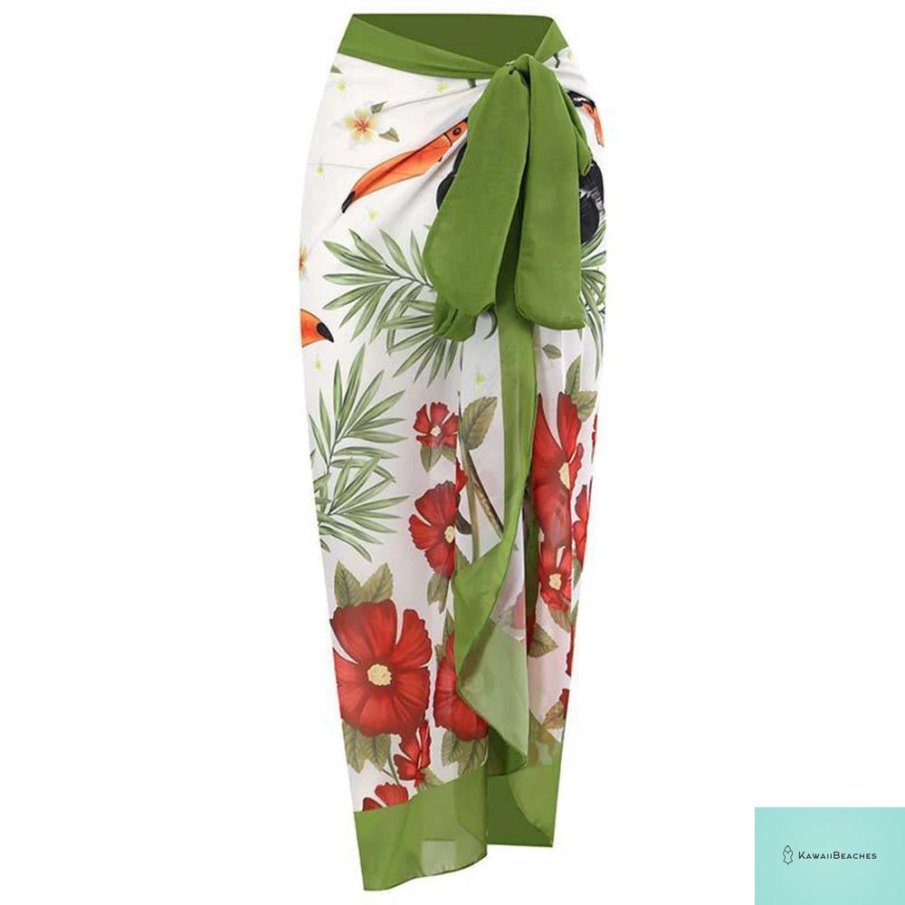 Kawaii Retro Print Beach Dress Cover-Up