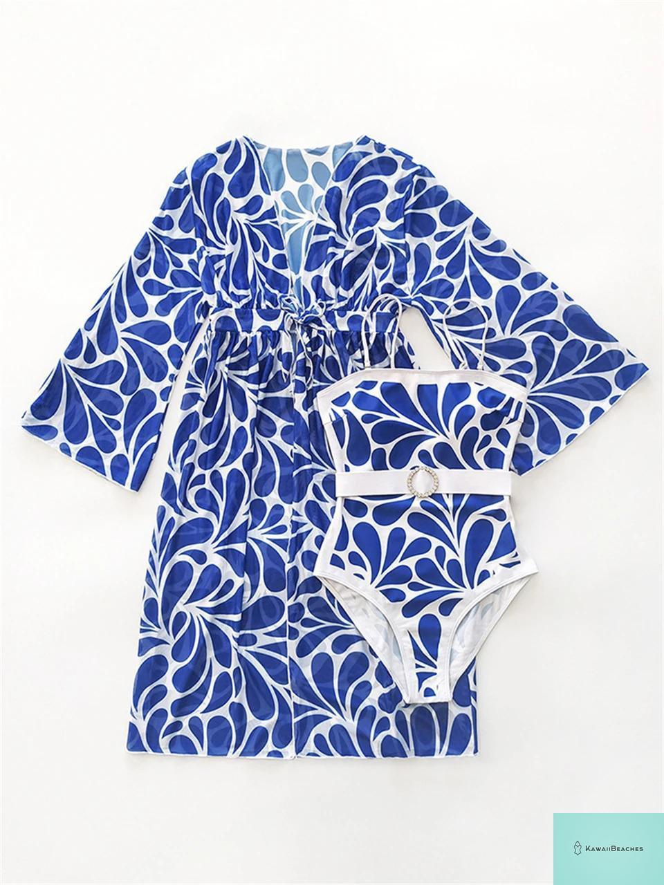 Sexy Monokini Swimsuit with Kimono Cover