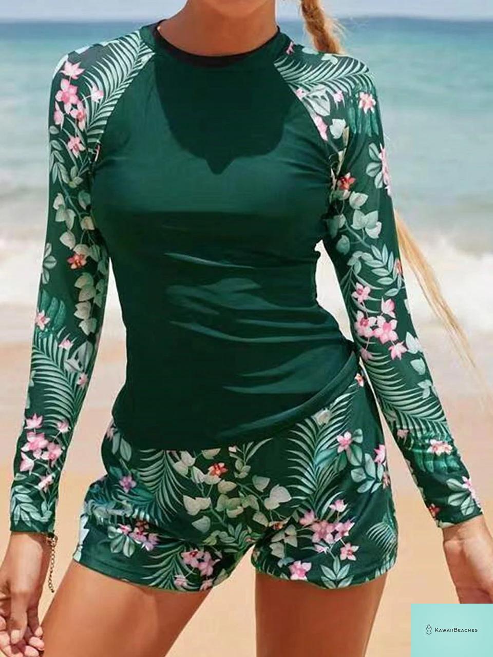 Kawaii Beaches Long Sleeve Swimwear Set
