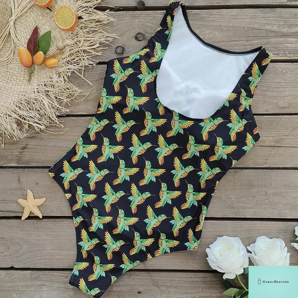 Womens Floral Lace Up Swimsuit