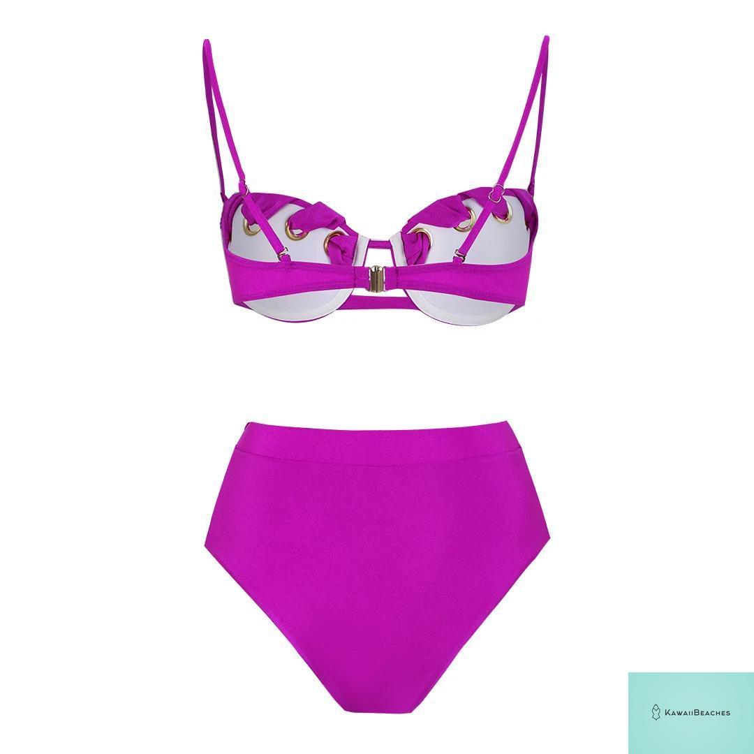 Golden High Waist Push Up Bikini