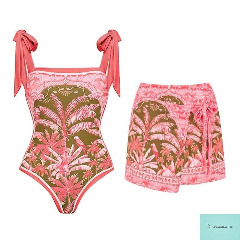 Floral Ruffle Push Up Bikini Set