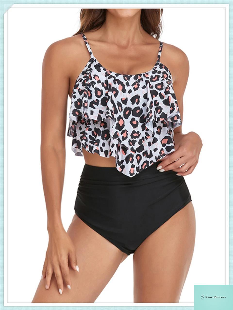 Ruffle Floral High Waist Bikini