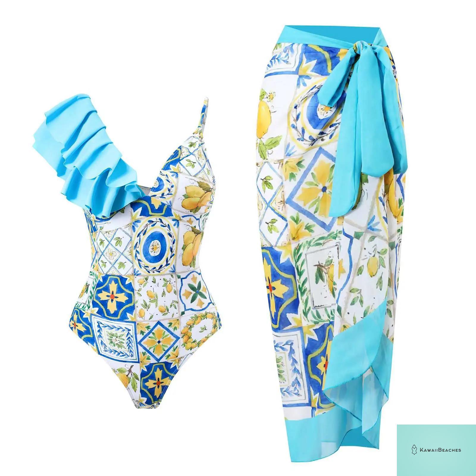 Floral Ruffle Push Up Bikini Set