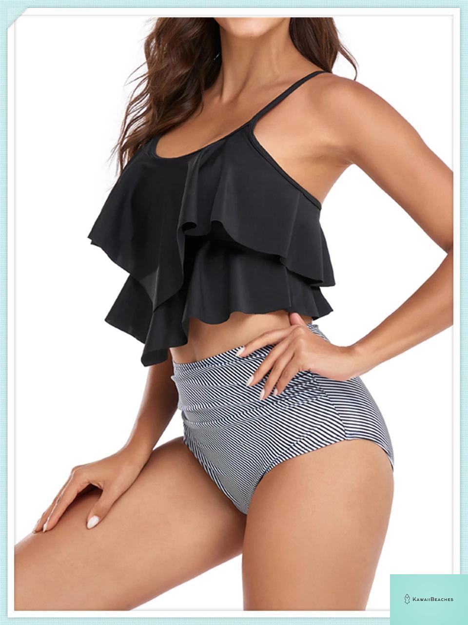 Ruffle Floral High Waist Bikini