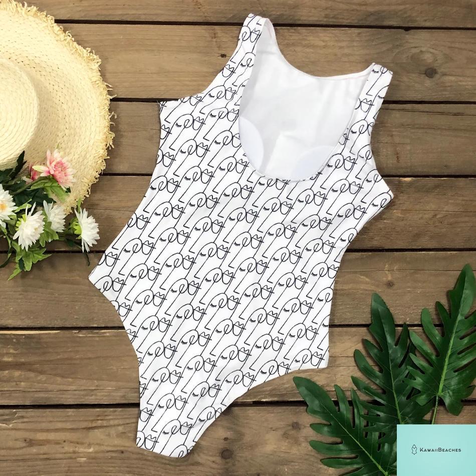 Striped Tropical Monokini Swimsuit for Women