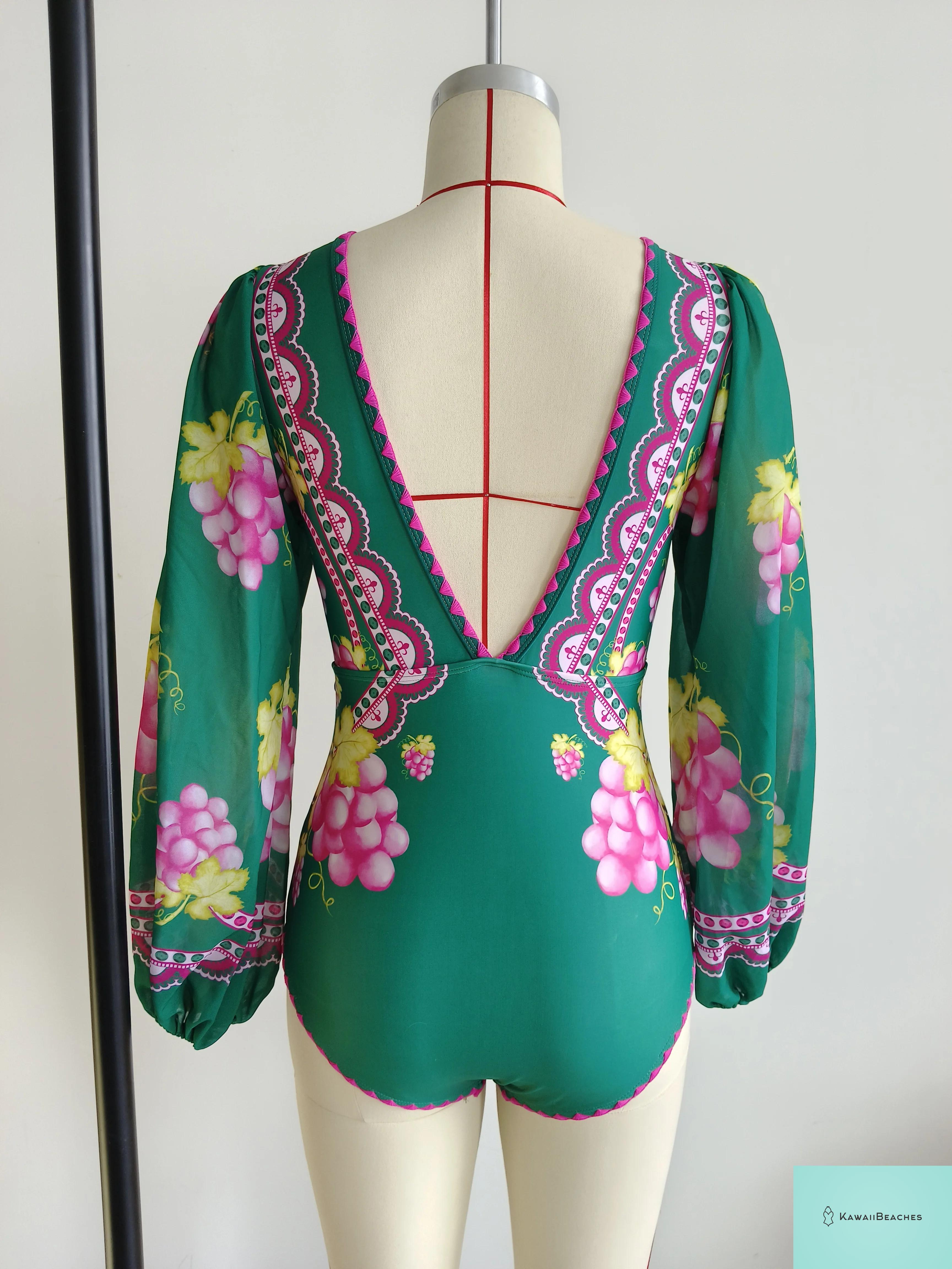 Womens Ruffle Deep V Swimsuit