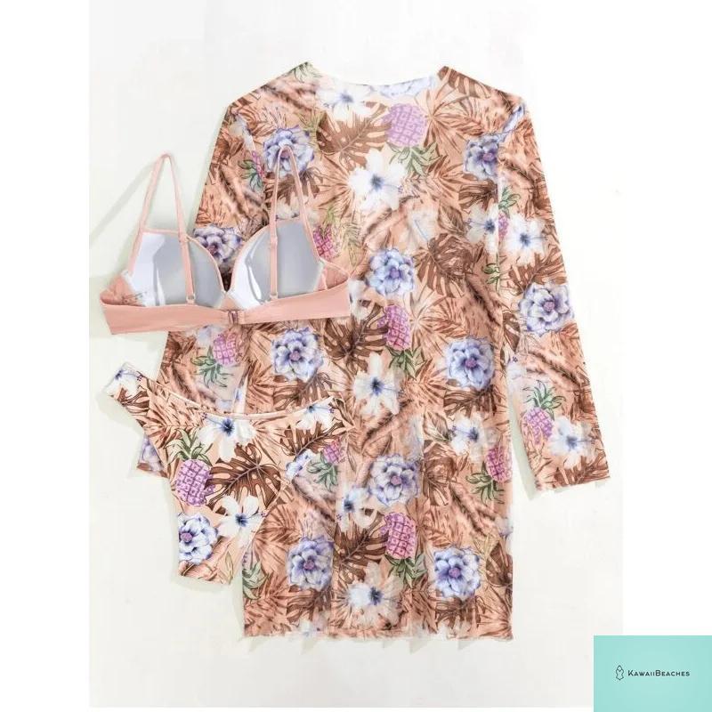 Womens 3 Piece Long Sleeve Swimsuit