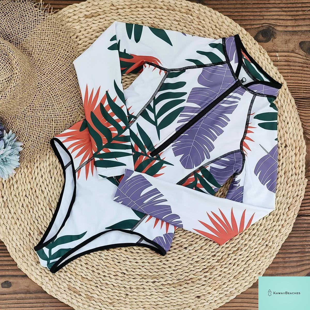 KawaiiBeaches Skeleton Long Sleeve Swimsuit