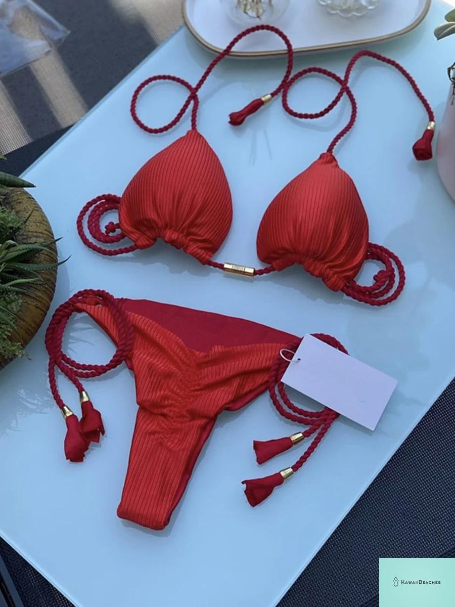 Kawaii Triangle String Bikini Swimsuit