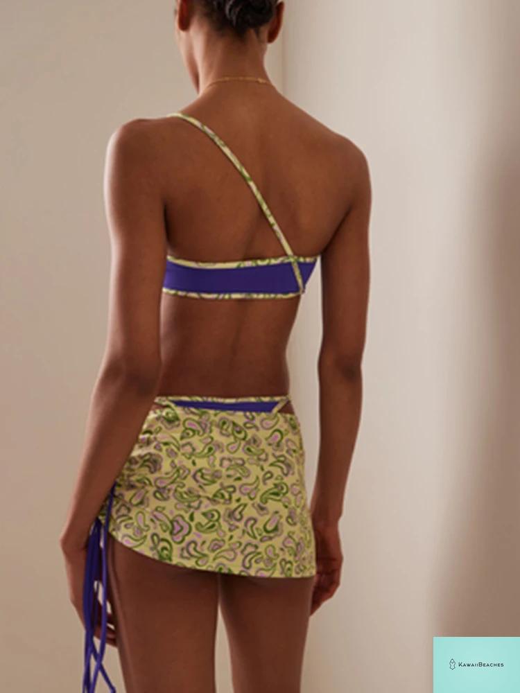 Tropical Temptation Printed One Shoulder Swimwear