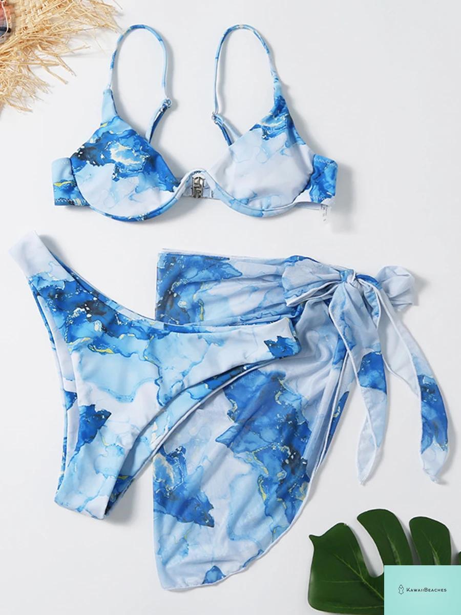 Summer Tie Dye Bikini Swimwear Set