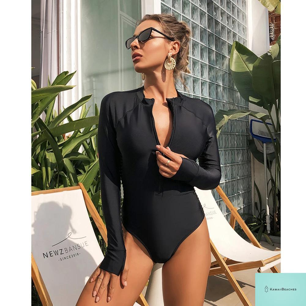 KawaiiBeaches Skeleton Long Sleeve Swimsuit