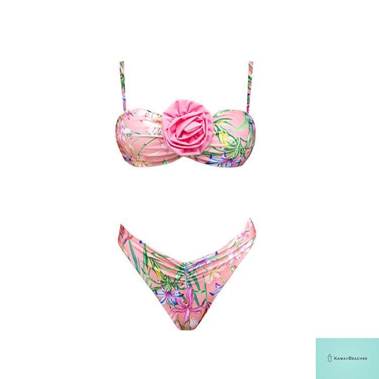 Floral Ruffle Push-Up One-Piece Swimsuit