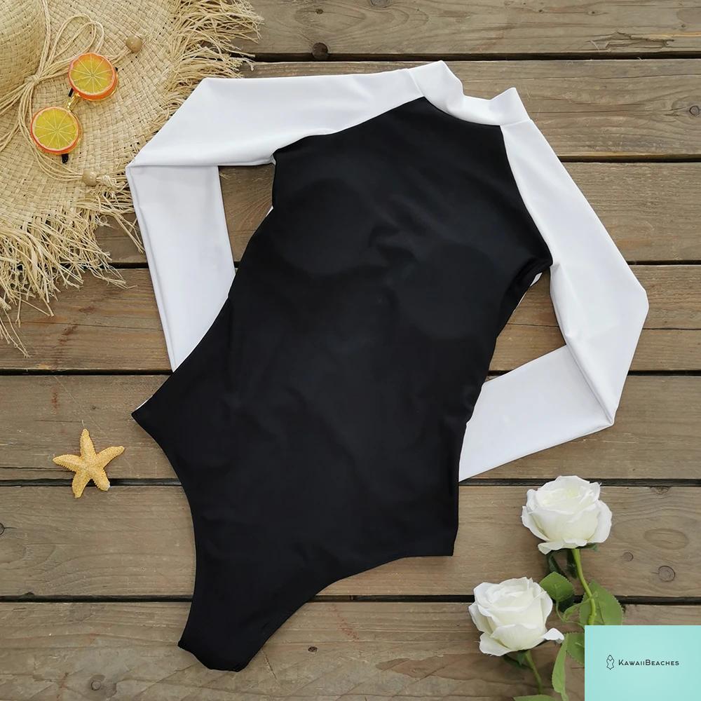 Womens Long Sleeve Surfing Swimsuit Monokini