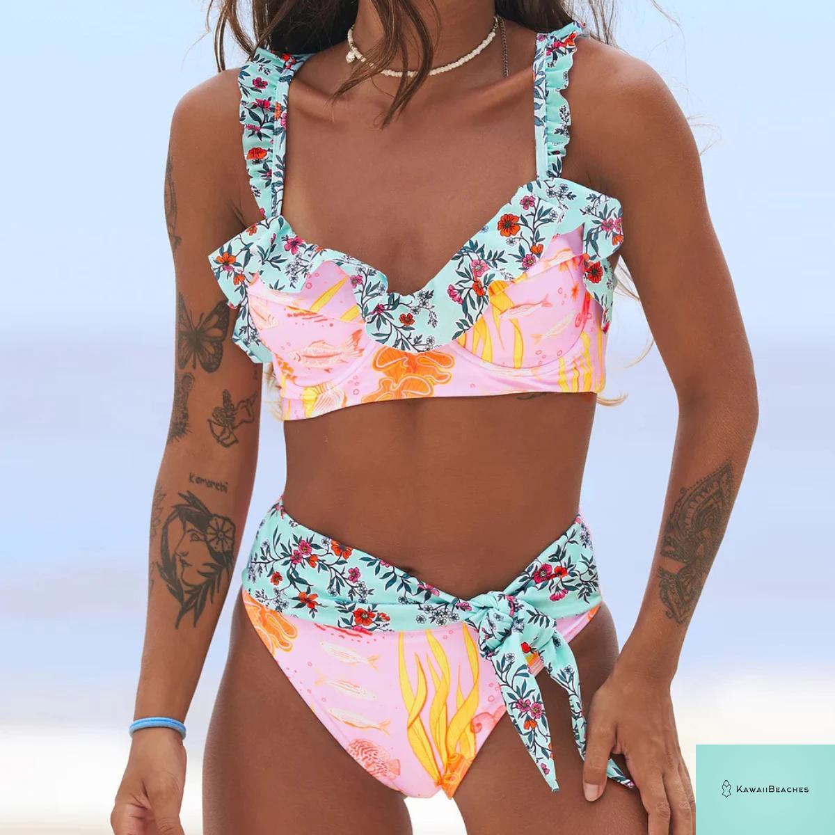 Sexy Ruffle Bikini Swimsuit Set