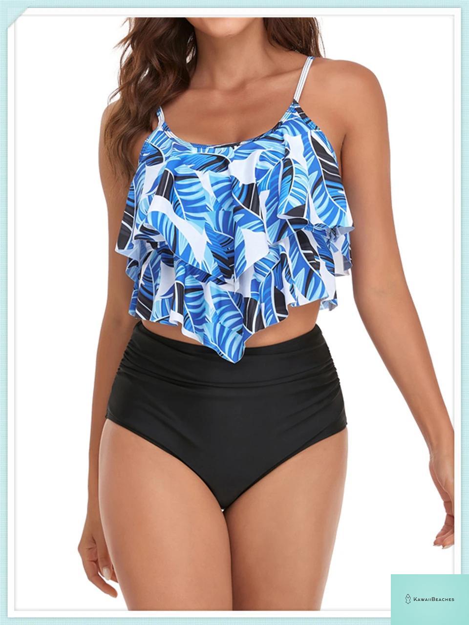 Ruffle Floral High Waist Bikini