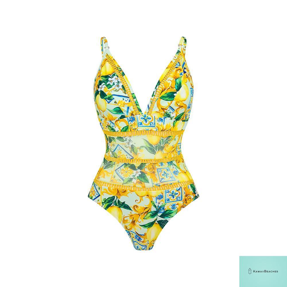 Floral Ruffle Push-Up One-Piece Swimsuit