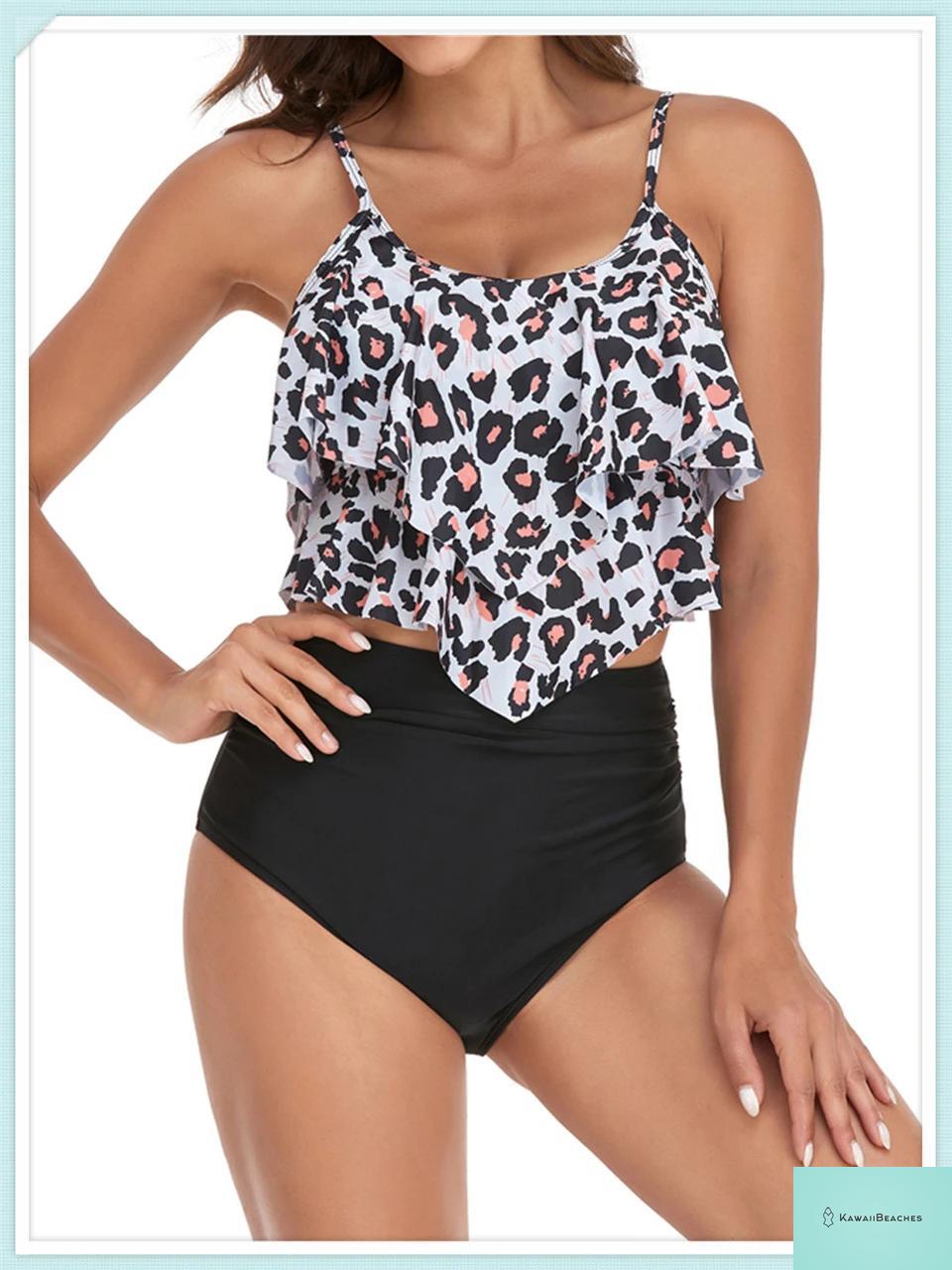 Ruffle Floral High Waist Bikini