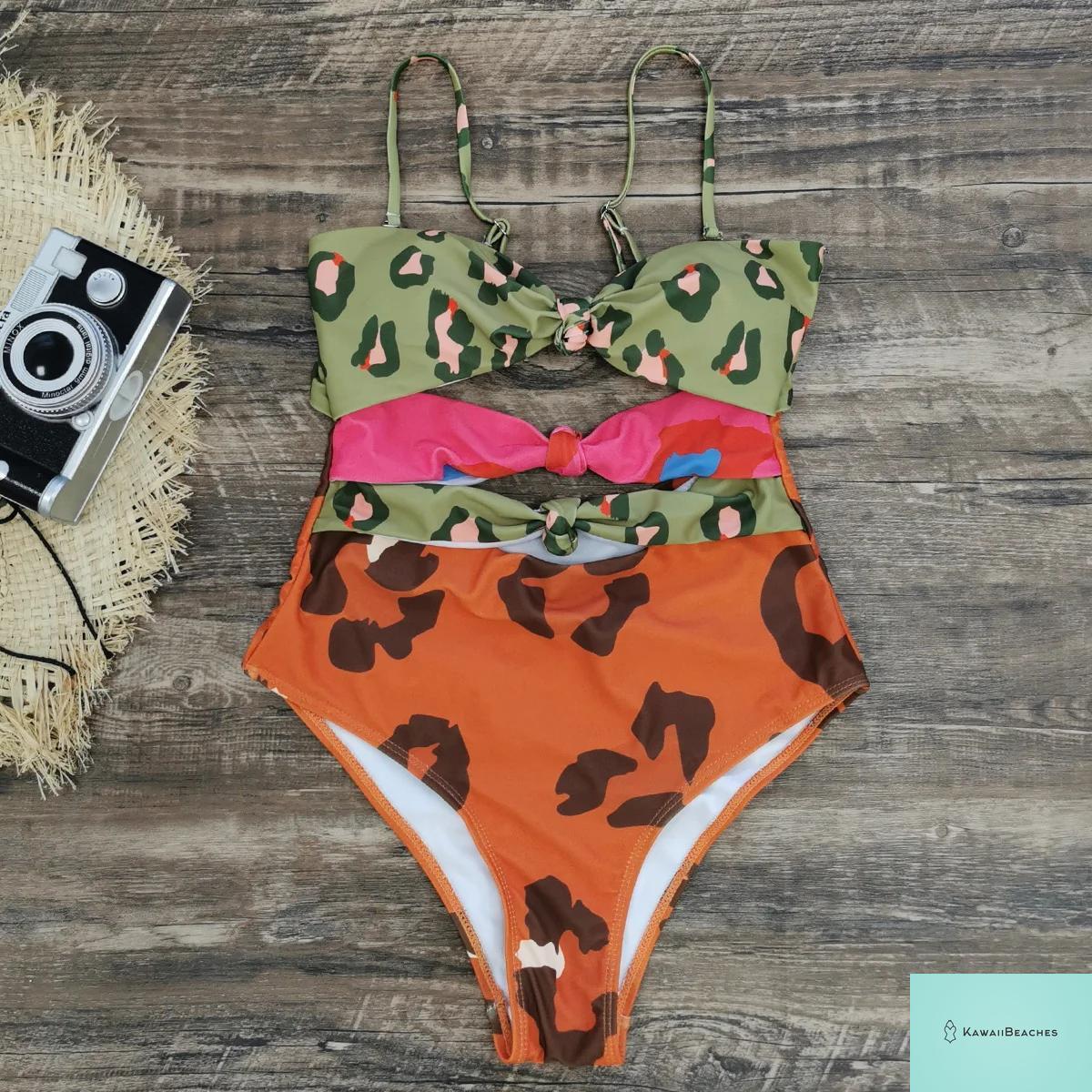 Kawaii Vintage Floral One Piece Swimsuit