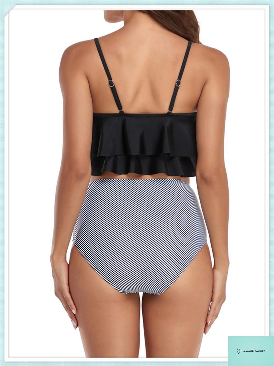 Ruffle Floral High Waist Bikini