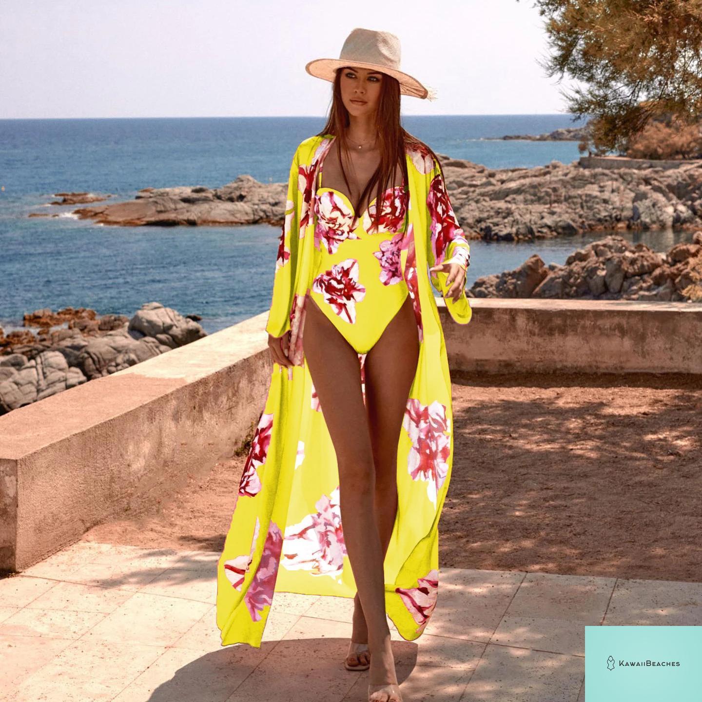 Womens 3 Piece Long Sleeve Swimsuit