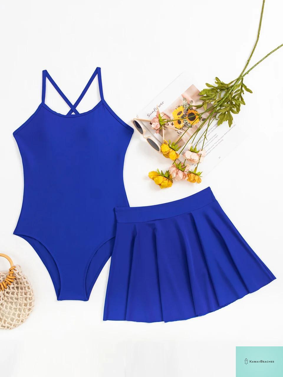 Kawaii Womens Slimming Skirted Swimsuit