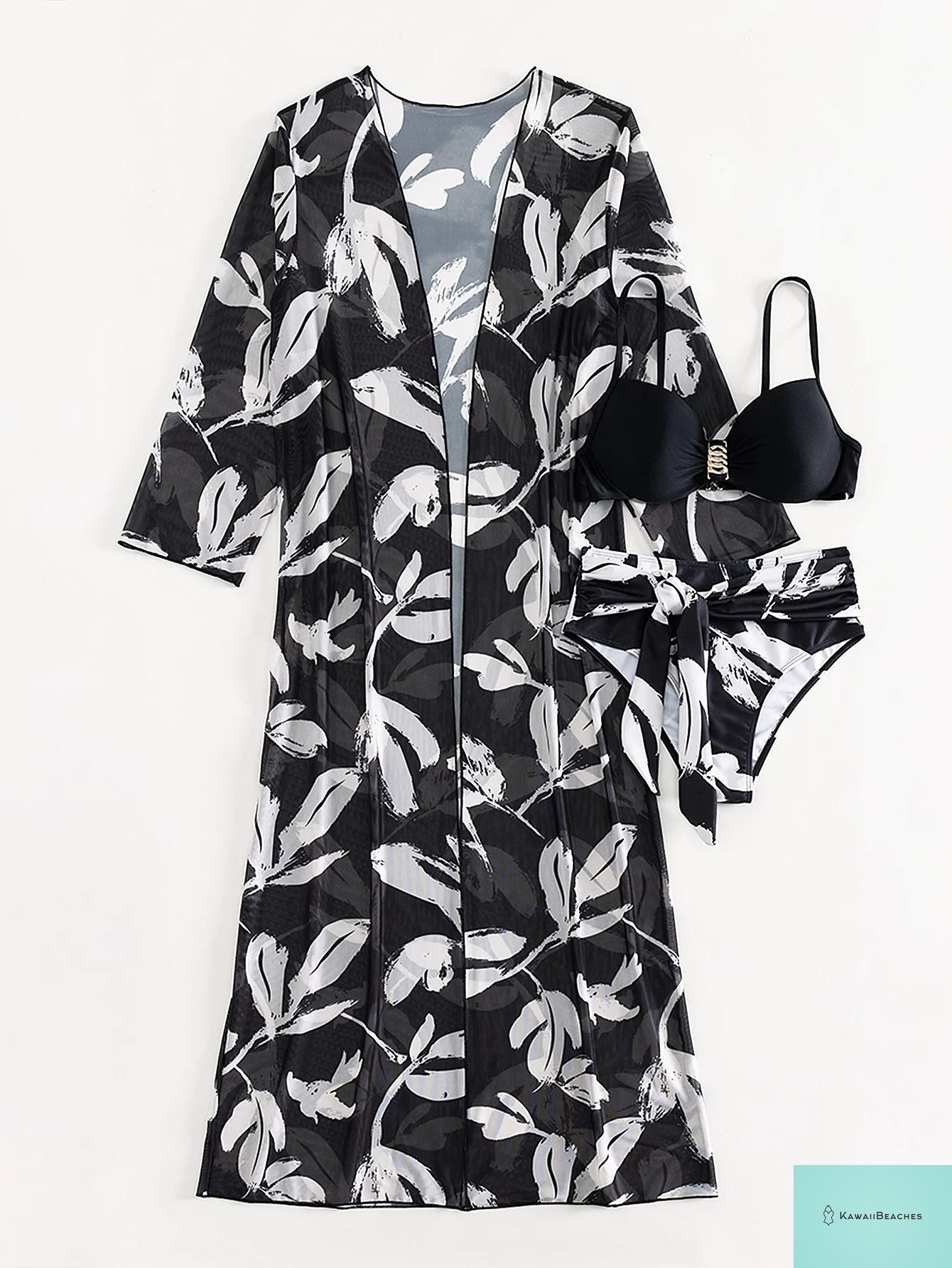 Womens 3 Piece Long Sleeve Swimsuit