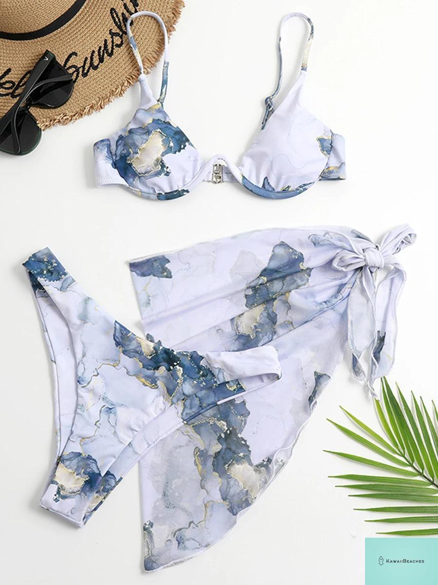 Summer Tie Dye Bikini Swimwear Set