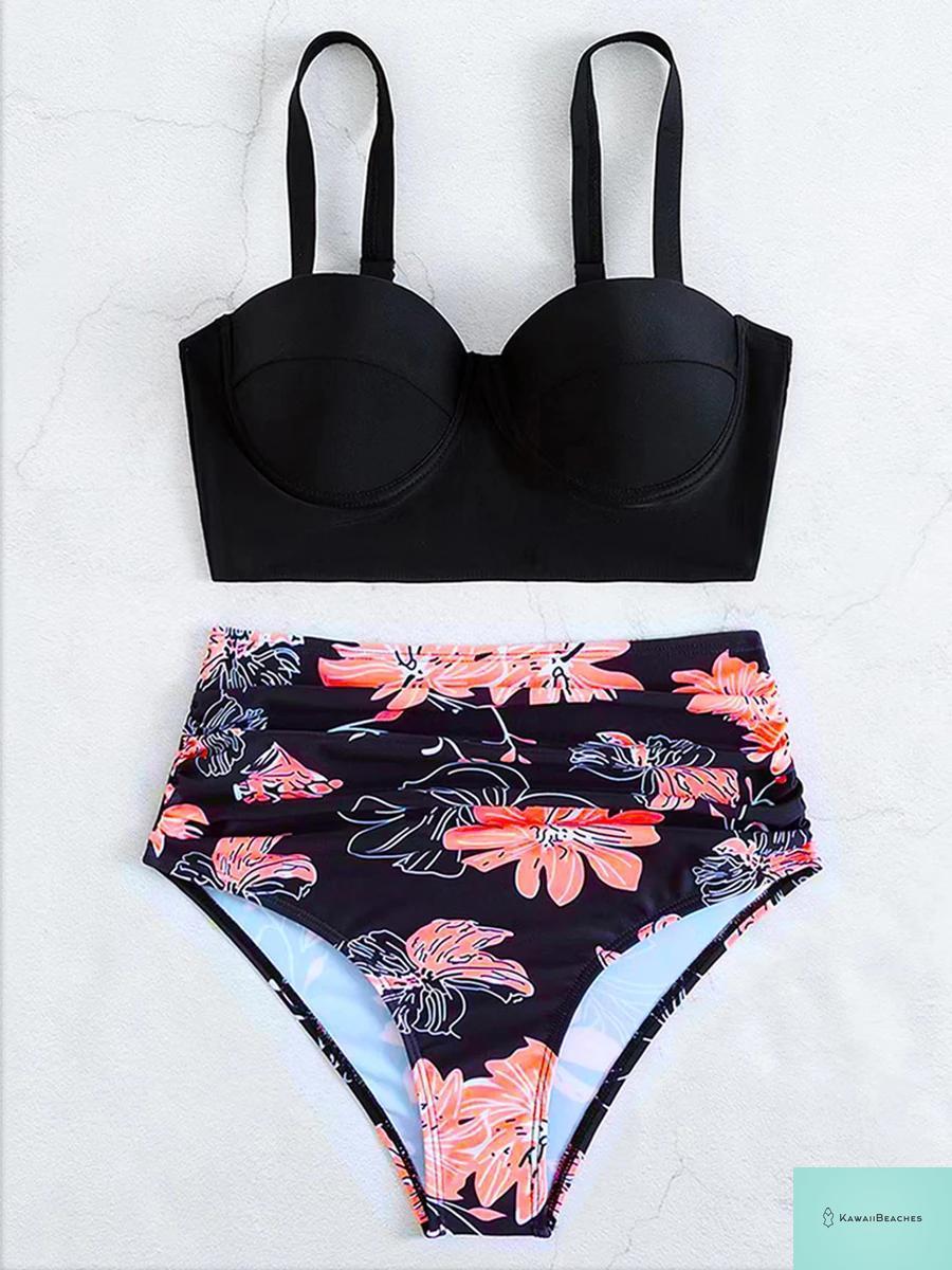 Kawaii Butterfly Print High Waist Bikini