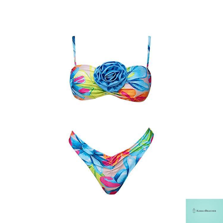 Floral Ruffle Push-Up One-Piece Swimsuit