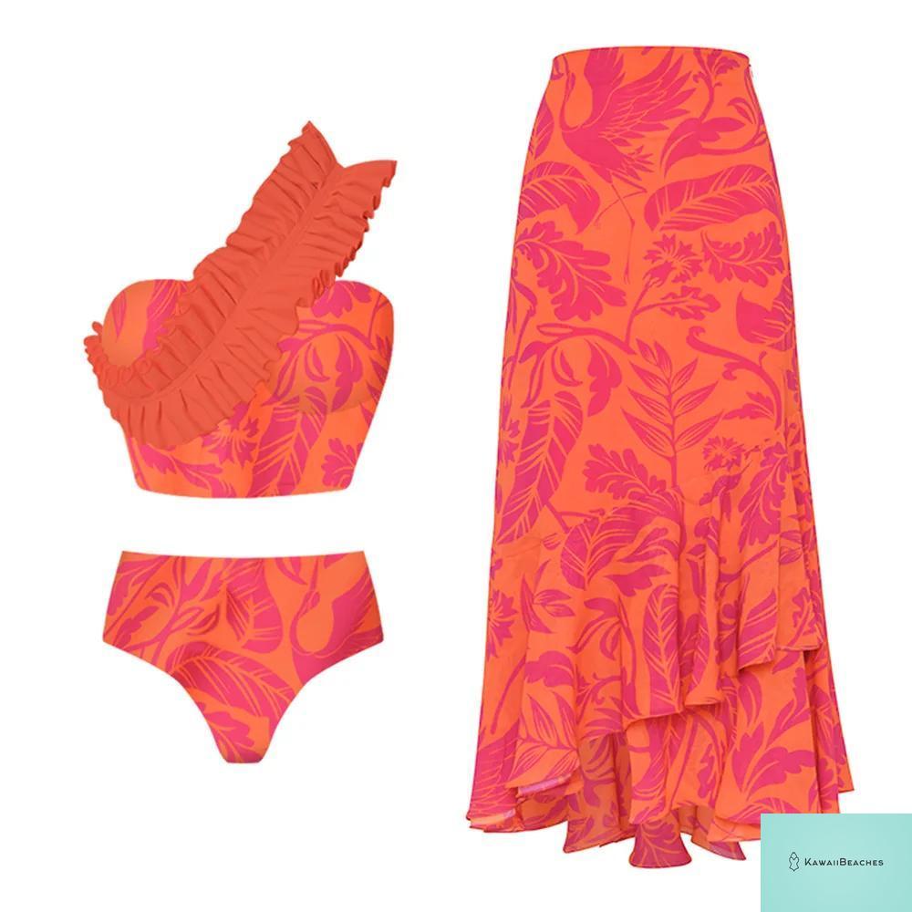 Floral Rhinestone Push-Up Bikini Swimsuit