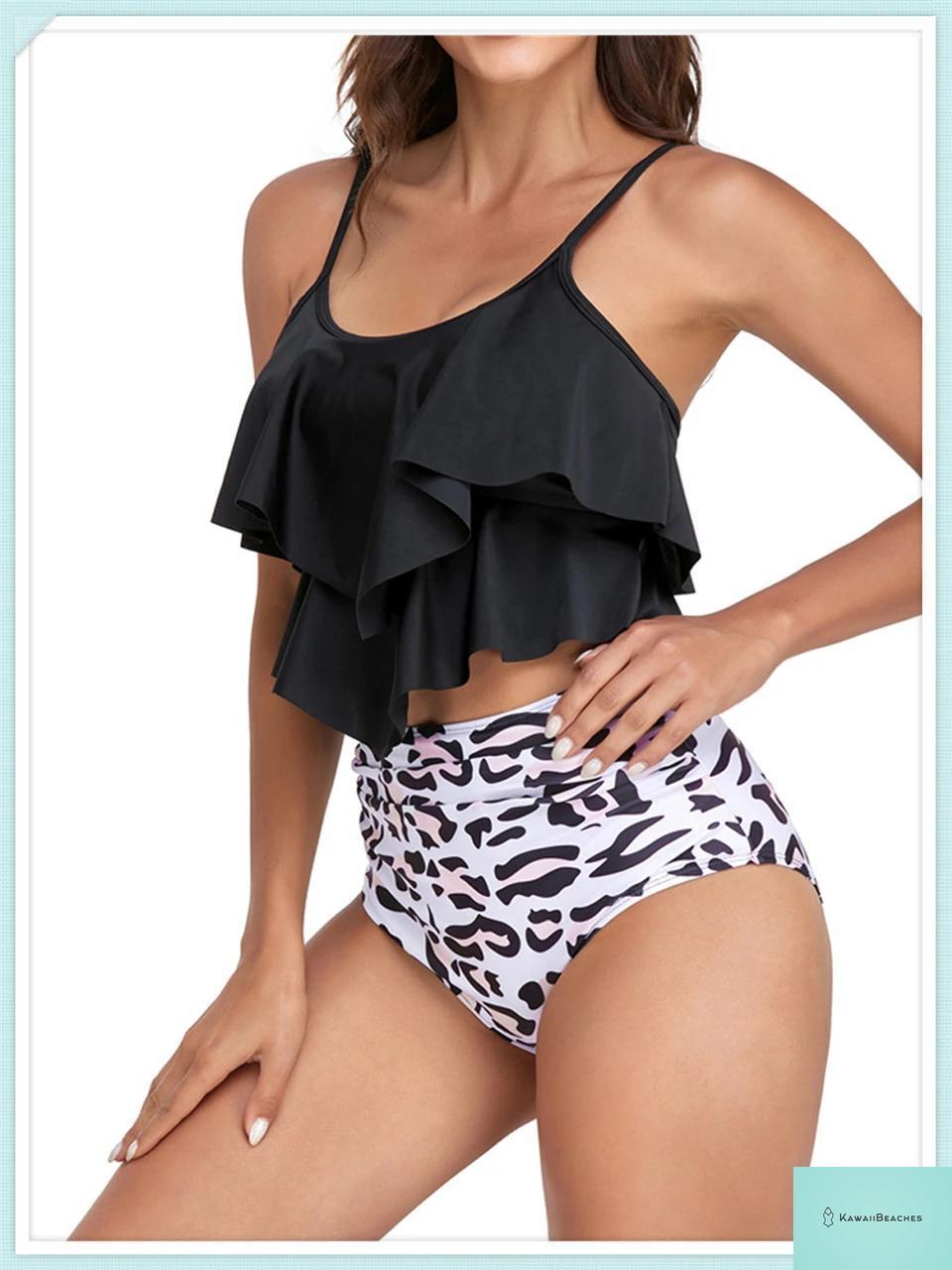 Ruffle Floral High Waist Bikini