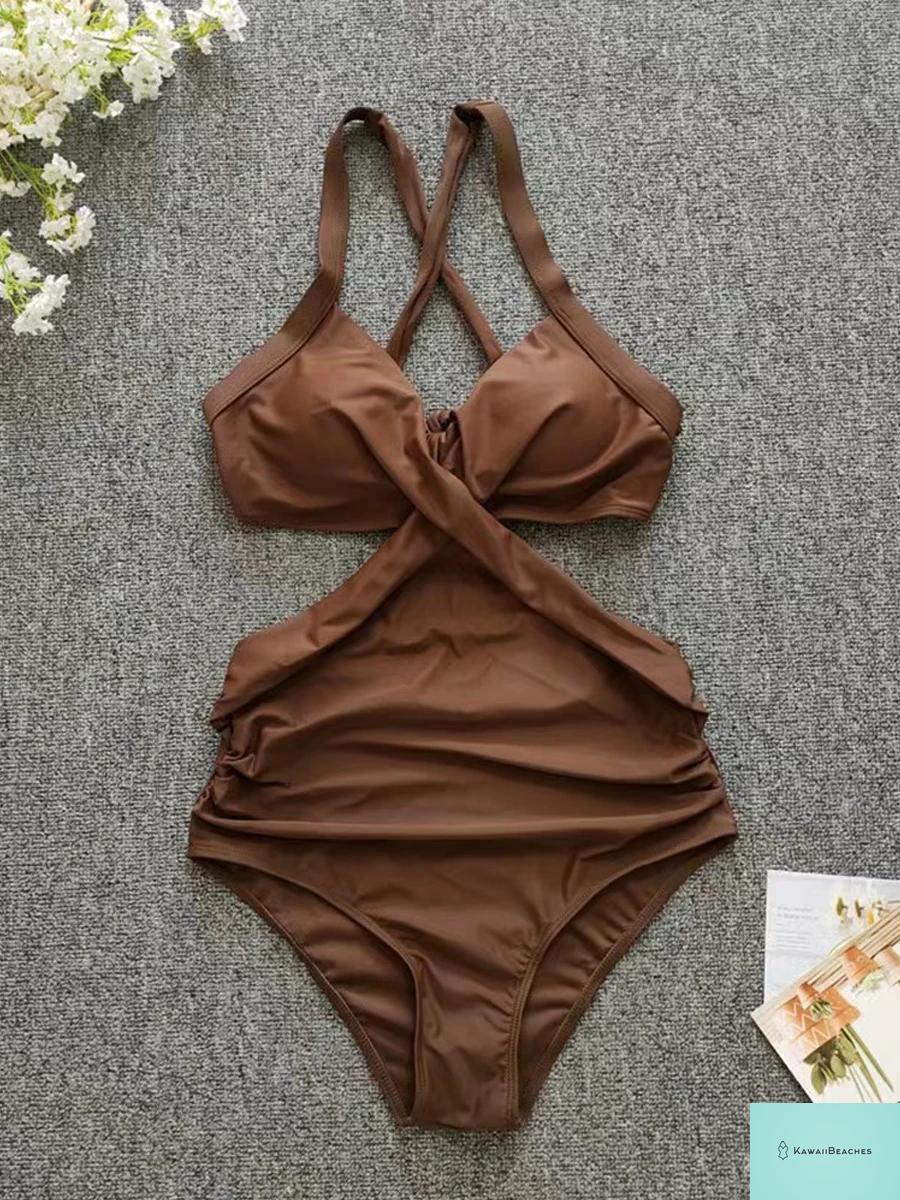 Kawaii Printed Halter One Piece Swimsuit