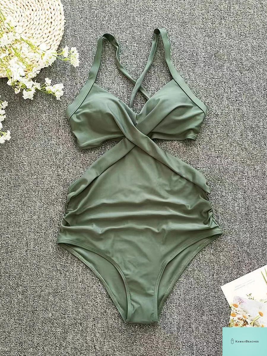 Kawaii Printed Halter One Piece Swimsuit