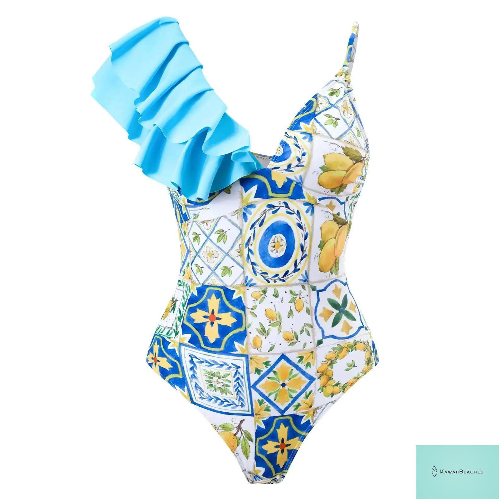 Floral Ruffle Push Up Bikini Set