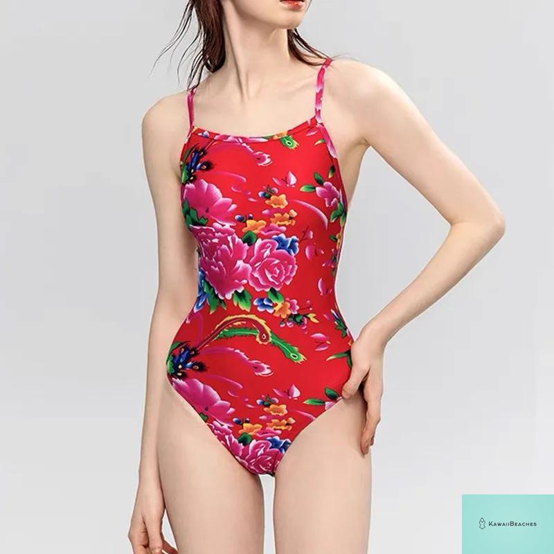 Womens Ruffle Deep V Swimsuit