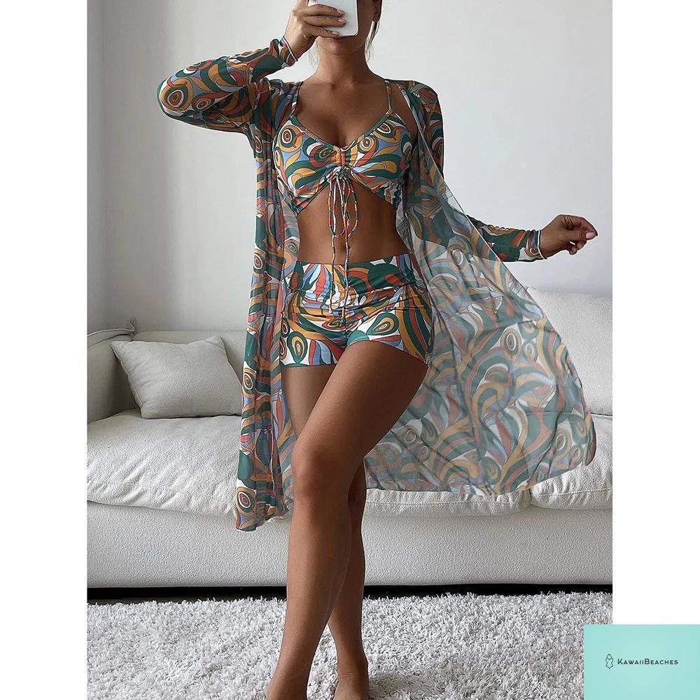 Womens 3 Piece Long Sleeve Swimsuit