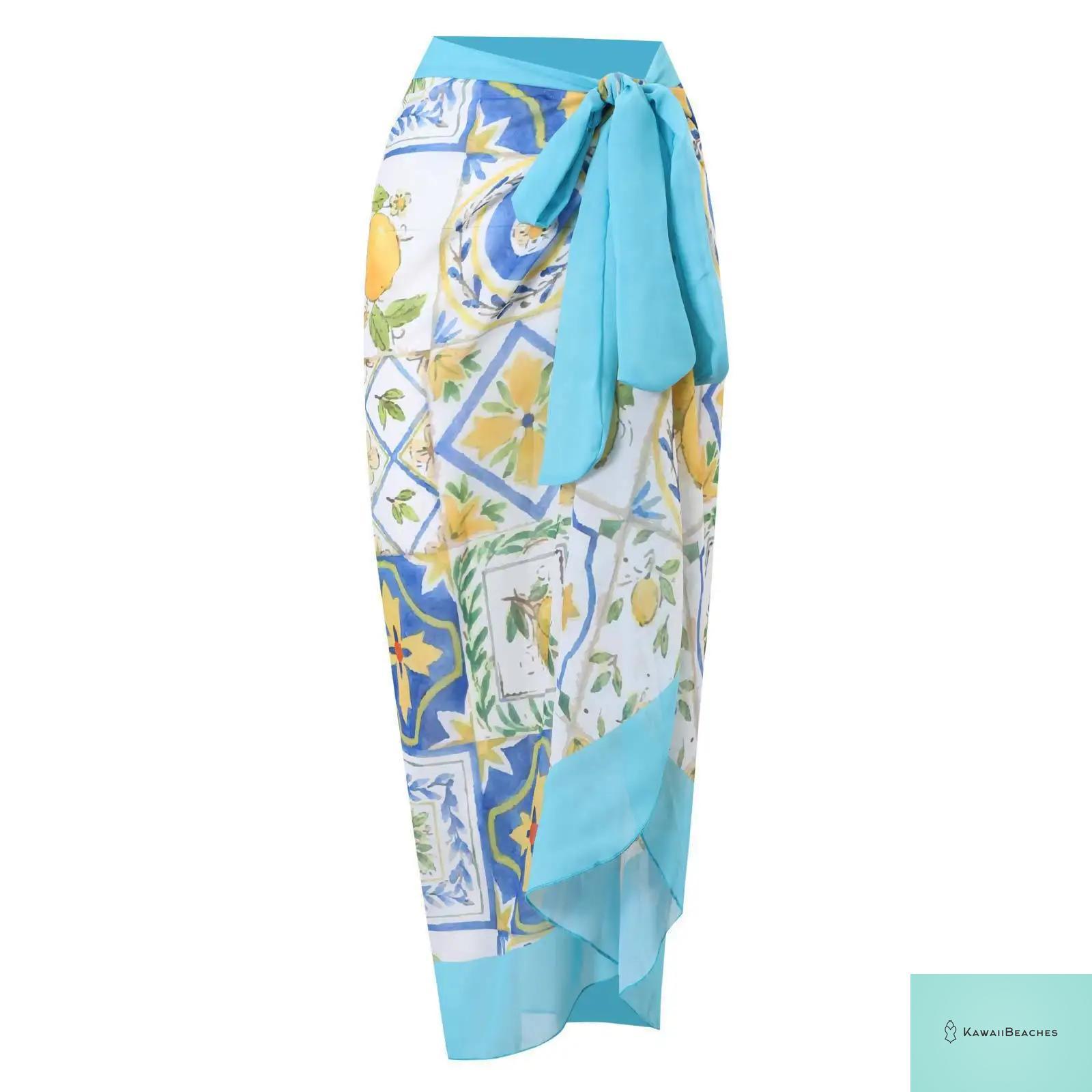 Kawaii Retro Print Beach Dress Cover-Up