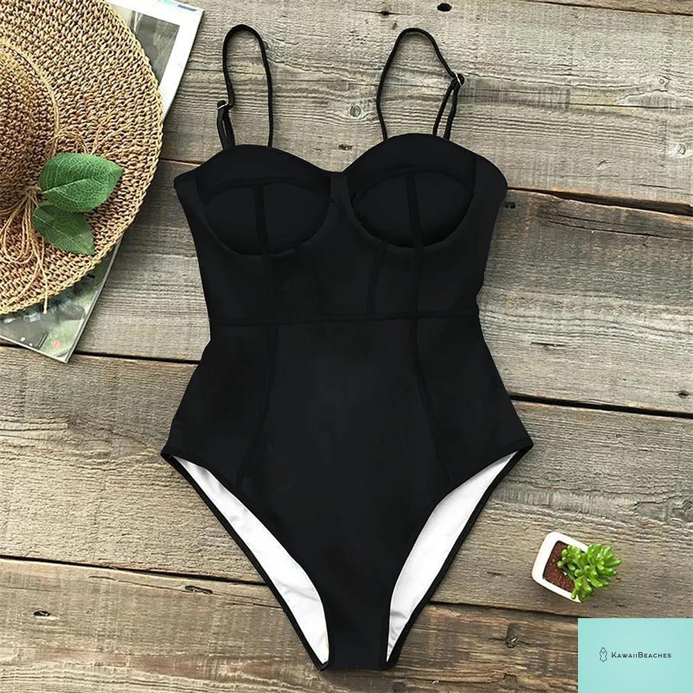 Kawaii Retro Push Up One Piece Swimsuit